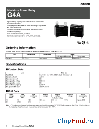 Datasheet G4A-1A-E manufacturer Omron