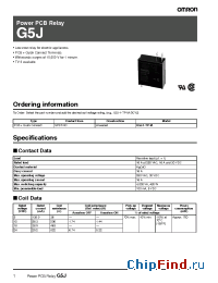 Datasheet G5J-1-TP-M manufacturer Omron