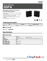 Datasheet G5PA manufacturer Omron