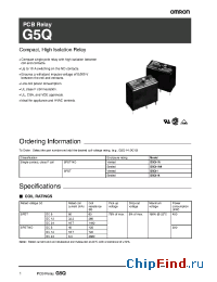 Datasheet G5Q-1 manufacturer Omron