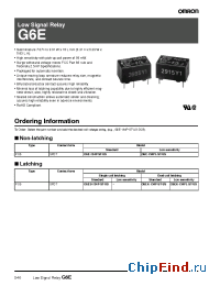 Datasheet G6E-134PL-ST-US-DC24 manufacturer Omron