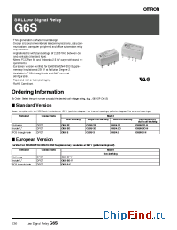 Datasheet G6S manufacturer Omron