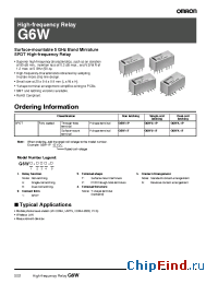 Datasheet G6W-1PDC3 manufacturer Omron