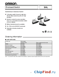 Datasheet SHL-D55 manufacturer Omron