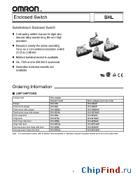 Datasheet SHL-Q2155 manufacturer Omron