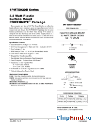 Datasheet 1PMT5921BT3 производства ON Semiconductor