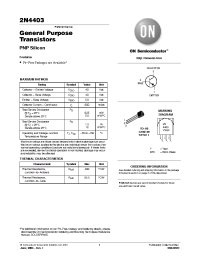 Datasheet 2N4403RLRAG manufacturer ON Semiconductor