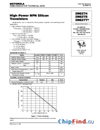 Datasheet 2N6274 manufacturer ON Semiconductor