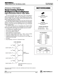 Datasheet 74VHC4066 manufacturer ON Semiconductor