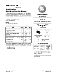 Datasheet BAS40-04LT1G manufacturer ON Semiconductor