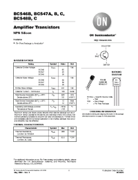 Datasheet BC546BZL1 manufacturer ON Semiconductor