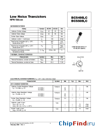 Datasheet BC549BZL1 manufacturer ON Semiconductor