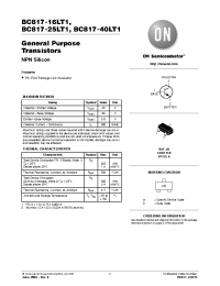 Datasheet BC817-16LT1G manufacturer ON Semiconductor