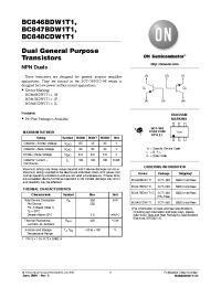 Datasheet BC847BDW1T1G manufacturer ON Semiconductor