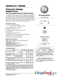 Datasheet ESD5Z5.0T1 manufacturer ON Semiconductor