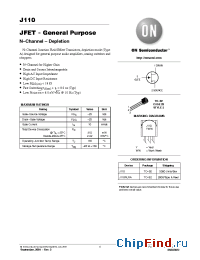 Datasheet J110RLRA manufacturer ON Semiconductor