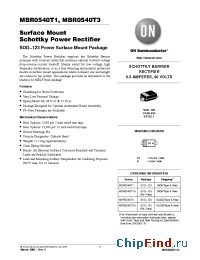 Datasheet MBR0540T1 manufacturer ON Semiconductor