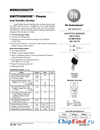Datasheet MBR20200CTP manufacturer ON Semiconductor