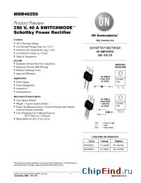 Datasheet MBR40250 manufacturer ON Semiconductor