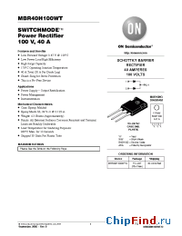 Datasheet MBR40H100WD manufacturer ON Semiconductor