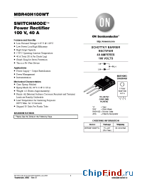 Datasheet MBR40H100WTG manufacturer ON Semiconductor