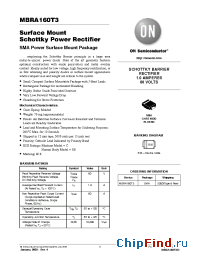 Datasheet MBRA160T3 manufacturer ON Semiconductor