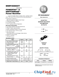 Datasheet MBRP20060CTL manufacturer ON Semiconductor