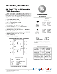 Datasheet MC100ELT22D manufacturer ON Semiconductor