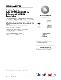 Datasheet MC100LVELT20 производства ON Semiconductor