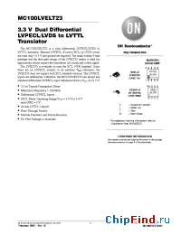 Datasheet MC100LVELT23DT manufacturer ON Semiconductor