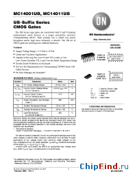 Datasheet MC14011UBCPG manufacturer ON Semiconductor