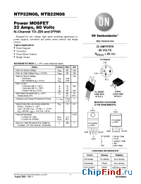 Datasheet NTB22N06T4 производства ON Semiconductor