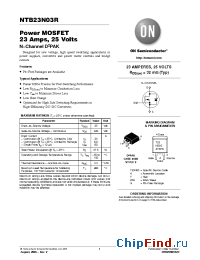 Datasheet NTB23N03RT4 manufacturer ON Semiconductor