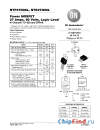 Datasheet NTB27N06LT4 manufacturer ON Semiconductor