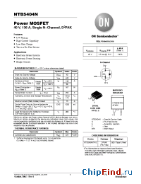Datasheet NTB5404NT4G manufacturer ON Semiconductor