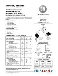 Datasheet NTB6N60 manufacturer ON Semiconductor