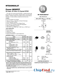 Datasheet NTD20N03L27-1 manufacturer ON Semiconductor