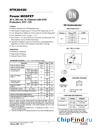 Datasheet NTK3043N manufacturer ON Semiconductor