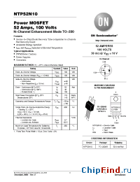 Datasheet NTP52N10D manufacturer ON Semiconductor