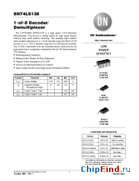 Datasheet SN74LS138DR2 производства ON Semiconductor