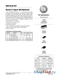 Datasheet SN74LS157MEL manufacturer ON Semiconductor
