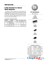 Datasheet SN74LS165MR1 manufacturer ON Semiconductor