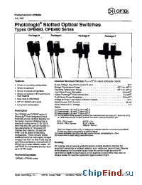 Datasheet OPB481N11 manufacturer OPTEK