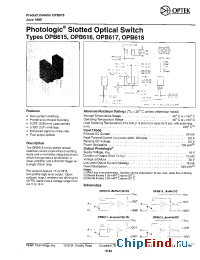 Datasheet OPB617 manufacturer OPTEK