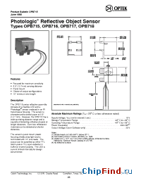 Datasheet OPB717 manufacturer OPTEK