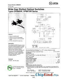 Datasheet OPB811W55 manufacturer OPTEK