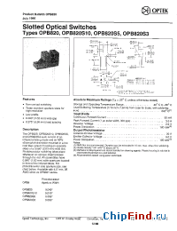 Datasheet OPB820S5 manufacturer OPTEK