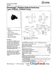 Datasheet OPB941L51 manufacturer OPTEK