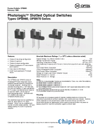 Datasheet OPB960P51 manufacturer OPTEK