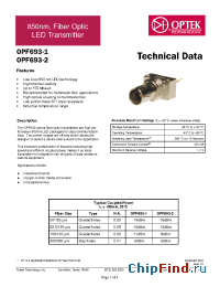Datasheet OPF693-1 manufacturer OPTEK